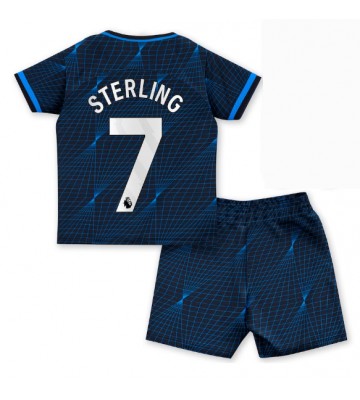 Chelsea Raheem Sterling #7 Udebanesæt Børn 2023-24 Kort ærmer (+ korte bukser)